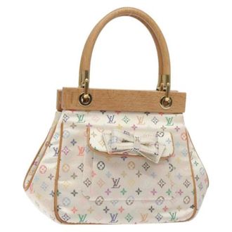 Louis Vuitton Tweedehands Canvas handtassen - Dames - Pre-owned - Wit - Maat: ONE Size Satijn