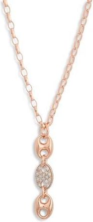 Meshmerise Diamond Link Pendant Necklace - 0.15ct. in Rose Gold at Nordstrom Rack