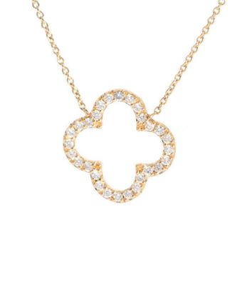 Nephora 14K 0.10 Ct. Tw. Diamond Clover Necklace