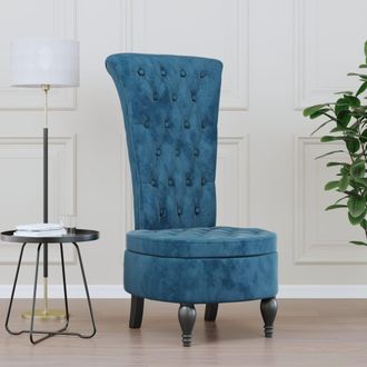 vidaXL Vidaxl - Sill&oacute;n De Respaldo Alto Con Botones Terciopelo Azul