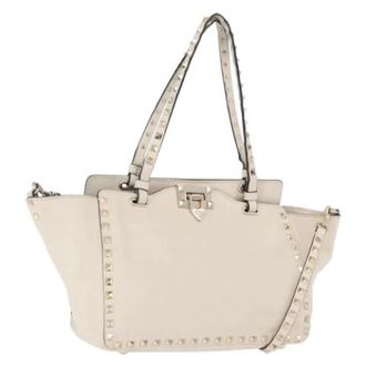 Valentino Pre-owned Vintage Hand Bag - Dames - Pre-owned - Beige - Maat: ONE Size Leer