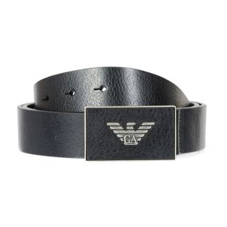 Emporio Armani Accessoires, Heren, Zwart, 115 CM, Leer, Belts