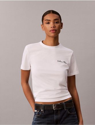 Calvin Klein Jeans Calvin Klein Womens Classic Script Logo Tee - White - XL