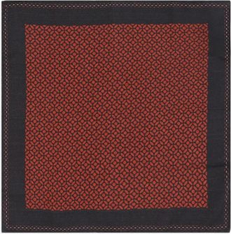 Brunello Cucinelli Fazzoletto da taschino con stampa geometrica - Rosso