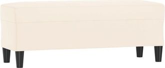 vidaXL Vidaxl - Banco De Terciopelo Color Crema 100x35x41 Cm