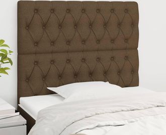 vidaXL Cabecero De Cama Marr&oacute;n Oscuro 100x7x118/128 Cm De Tela Vidaxl