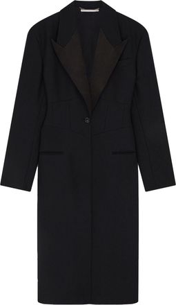 Stella McCartney single-breasted corset-style wool coat - women - Wool - 38 - Black