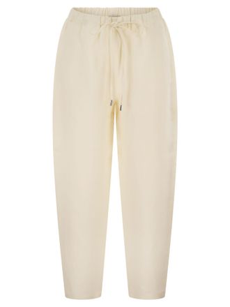 Antonelli Pantalones Relaxed Fit De Viscosa Y Lino Con Cord&oacute;n En La Cintura