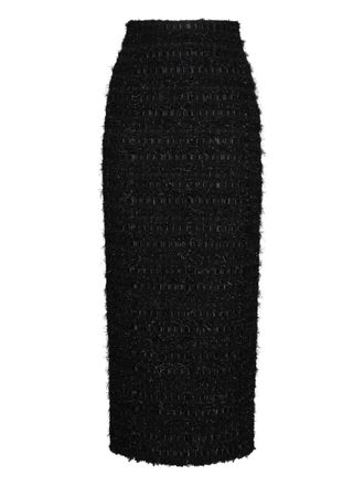 Thom Browne satin ribbon frayed skirt - Black