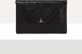 Vivienne Westwood Envelope Clutch Python-effect Emboss Black