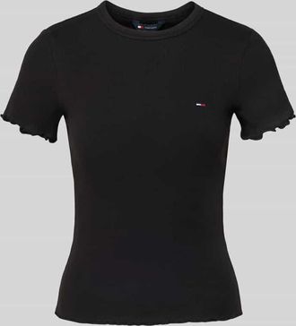 Tommy Jeans Slim Fit T-Shirt aus Baumwoll-Mix in Black, Gr&ouml;&szlig;e XL
