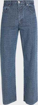 Hudson Men & apos;s Luca Wide-Leg Jacquard Denim Jeans