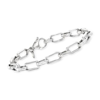 Ross-Simons Italian Sterling Silver Paper Clip Link Bracelet