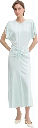 Victoria Beckham Bela Midi Jurk - Dames - Feestkleedjes - Groen - S - Leer - Kleedjes