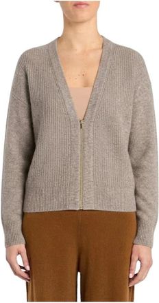 Pennyblack Cardigan con zip e scollo a V a punto misto Pbbbagagli - - Knitwear - Donna - Marrone - XL