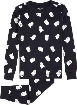 Petit Lem Kids Ghosts 2-Piece Pajamas in Black at Nordstrom, Size 18M