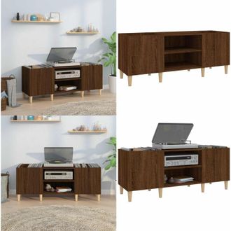 vidaXL Mobile Porta Dischi Rovere Marrone 121x38x48 Legno Multistrato - Mobile per dischi vinili - Mobile per giradischi