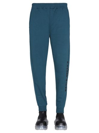 Helmut Lang Logo-Print Cotton Jogging Pants - Blue