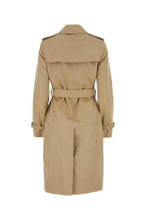 Burberry Womens Beige Cotton Trench Coat Honey