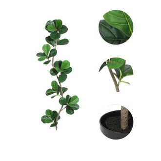 OEM Ficus Lyrata Artificial, Dise&ntilde;o Realista, F&aacute;cil Mantenimiento, 180 Cm