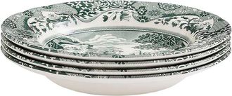 Spode Set Of 4 Green Italian 7.25In Salad Plates