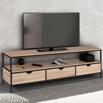 IDMarket Idmarket - Detroit Soporte De Tv De 3 Cajones De Dise&ntilde;o Industrial 160 Cm