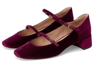 Cole Haan Paxton Maryjane Pump High Womens Heels Black Cherry Velor : 9.5 B - Medium, Leather/Rubber