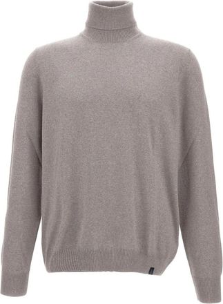 Fay Beige Coltrui Wol Gebreide Trui - Heren - Coltruien - Grijs - 2XL - Wol - Truien & Vesten