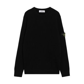 Stone Island Crew Neck - male - Stone Island - Round-neck Knitwear - Black - 2XL - Knitwear