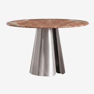 Sklum Mesa De Comedor Redonda &Oslash;120 Cm En Acero Inoxidable Baelor Sklum