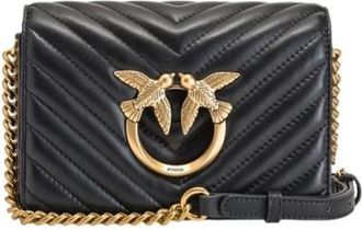 Pinko Mini Love Bag Click V Quilt - female - PINKO - Shoulder Bags - Black - ONE SIZE - Bags