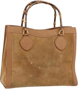 Gucci Pre-owned Handbags, female, Brown, Size: ONE SIZE Pre-owned Suede Handbag