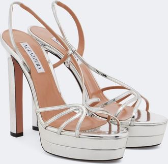 Aquazzura Talk To Me metallic leather sandals