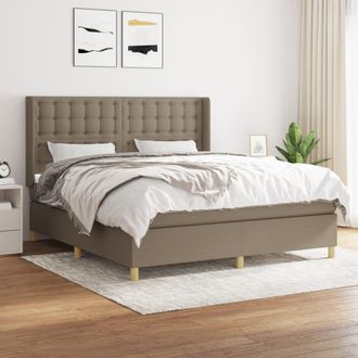 vidaXL Vidaxl - Cama Box Spring Con Colch&oacute;n Tela Gris Taupe 180x200 Cm