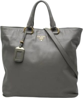 Prada Pre-owned Vintage Tote Bag - Dames - Vintage Shopper - Grijs - ONE Size - Leer - Vintage