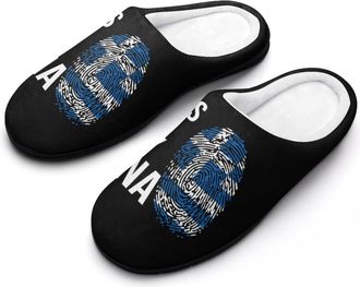 Generic Its In My DNA Greece Flag Mens Cozy Cotton Slippers with Memory Foam Lightweight Anti-skid House Shoes for Indoor Outdoor