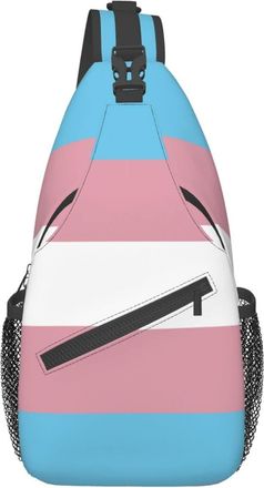 Generic Sling Bag For Men Women Transgender Pride Flag Small Backpack Durable Casual Small Sling Bag, For Walking, Cycling, Sports