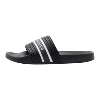 Emporio Armani Ex 000069_Af 16403 Logo Slides - Heren - Sandalen - Zwart - 43 EU - Polyester - Schoenen