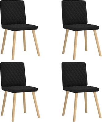 vidaXL Sillas De Comedor 4 Unidades Tela Negras Vidaxl