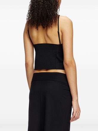 Diesel Oval D Logo Halterneck Tank Top - Black