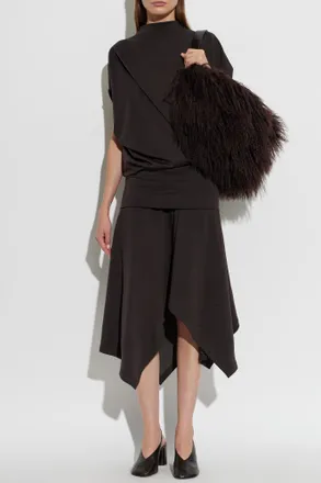Christophe Lemaire Asymmetrical Dress With Draping At The Waist, Womens, Brown