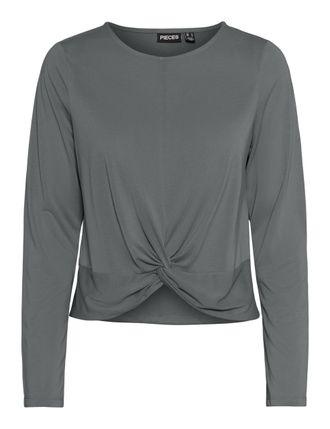 Pieces Womens Pcanora Ls Knot Top Bc Long Sleeve T-Shirt, Vanilla Weathervane, S