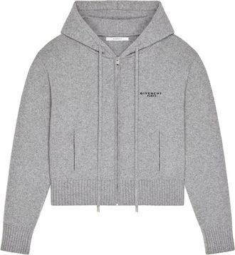 Givenchy Hoodie met rits - Dames - Vesten met rits - Grijs - M - Wol - Hoodies & sweatvesten