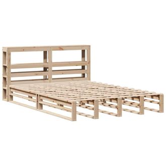 Berkfield Home Decorative Bed Frame without Mattress 140x190 cm Solid Wood Pine in Natural