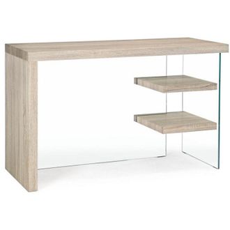 BIZZOTTO Scrivania moderna Bilbao da ufficio e cameretta in legno con piedi in vetro temperato 120 cm