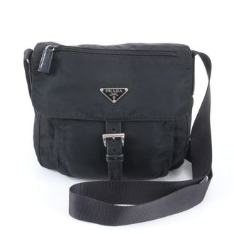 Prada Black Nylon Leather Shoulder Bag (Pre-Owned)