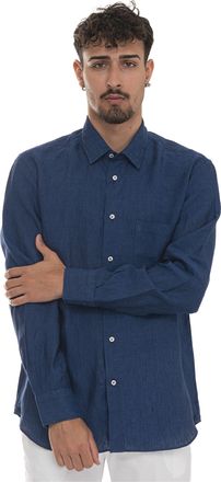 Vincenzo De Lauziers Camicia in lino Blu Vincenzo De Lauziers Uomo