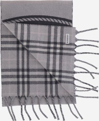 Burberry Reversible Cashmere Logo Scarf - Gray