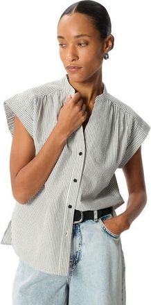 Whistles Seersucker Stripe Shirt in White/multi at Nordstrom, Size 10