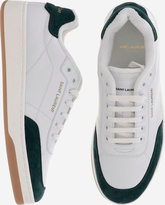 Saint Laurent Mens Leather Sneakers White Trainers